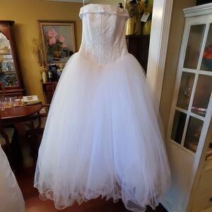 Beaded Strapless Corset Gown sequin tulle skirt